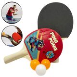Kit Ping Pong Tênis Mesa Com 2 Raquetes E 3 Bolinhas