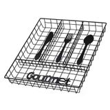 Porta Talher Gaveta Aramado Gourmet Black 4 Divisorias 32X26