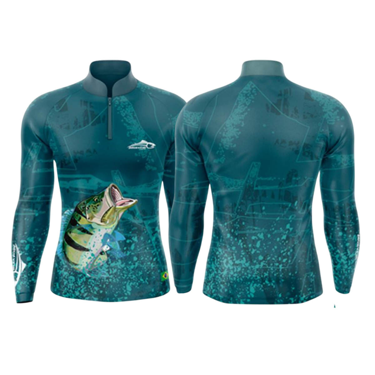 Camiseta Esportiva Água Viva Fishing Sport Dry Gola Padre Pesca Proteção Uv50