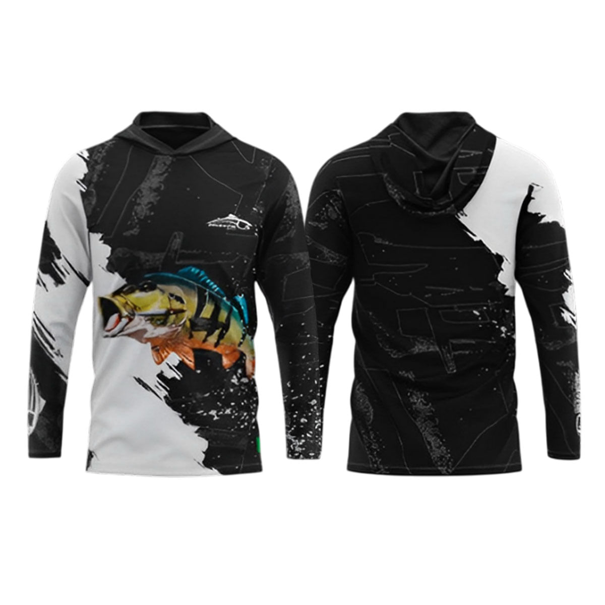Camiseta Esportiva Água Viva Fishing Sport Dry Capuz Pesca Trilha Proteção Uv50+