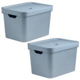 Caixa Organizadora Multiuso Escritorio 2un Ou Cube - Azul