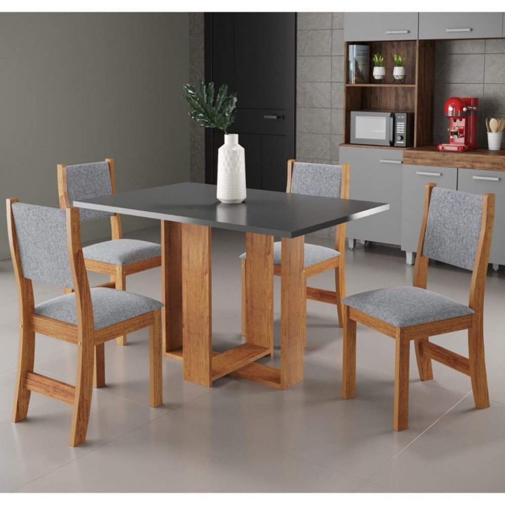 Conjunto Sala De Jantar Mesa Palácio 4 Cadeiras Sol Viero