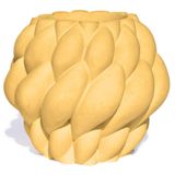 Vaso Decorativo Novelo 9cm Em Cimento Artesanal Sala E Cozinha Amarelo
