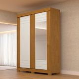Guarda-roupa Solteiro 140cm 2 Portas De Correr 100% Mdf Cinerária Espresso Móveis Cinamomo/off White