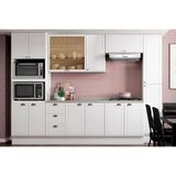 Cozinha Modulada Completa Bella 7 Peças 2 Aéreos + 2 Balcões+ 1 Paneleiro + 1 Torre Quente + 1 Complemento C7p198 Branco