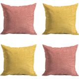 Jogo De Capas De Almofada Em Microfibra Zaha 45cm X 45cm 4 Peças - Rio Home Rosa E Dourado