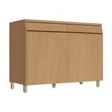 Gabinete De Cozinha Modulado Balcão Com Tampo Simone Mendes Com 2 Portas E 2 Gavetas 120cm Carvalho Cinza