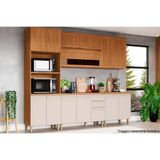 Cozinha Modulada Completa Requinte 7 Peças 2 Aéreos + 2 Balcões + 1 Paneleiro + 2 Complementos Cz107 Nature Nature Areia