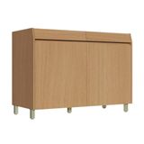 Gabinete De Cozinha Modulado Balcão Simone Mendes Para Pia Sem Tampo Com 2 Portas E 2 Gavetas 120cm Carvalho Cinza