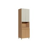 Paneleiro De Cozinha Modulado Simone Mendes Com 4 Portas E 1 Gaveta 70cm Carvalho Cinza