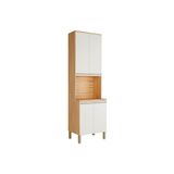 Paneleiro De Cozinha Modulado Napoli Prime Com 4 Portas E 1 Nicho Para Forno 66x222cm Amendoa Off White Ronipa