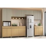 Cozinha Modulada Completa Simone Mendes 6 Peças 3 Aéreos + 2 Balcões + 1 Paneleiro C6p90 Carvalho Cinza
