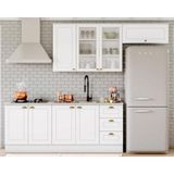 Kit Cozinha Modulada 5 Peças Americana 2 Aéreos + 2 Balcões + 1 Complemento Sem Pia Cz131 Branco