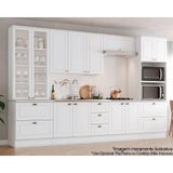 Cozinha Modulada Americana 7 Peças 2 Aéreos + 2 Balcões+ 2 Paneleiros + 1 Complemento C5p66 Branco2 Aéreos + 1 Balcão + 1 Complemento