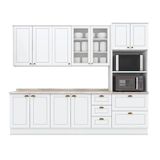 Cozinha Modulada Americana 7 Peças 2 Aéreos + 2 Balcões + 1 Paneleiro + 2 Complementos C5p49 Branco2 Aéreos + 1 Balcão + 1 Complemento
