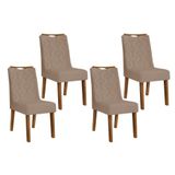 Kit 4 Cadeiras De Cozinha Stela 4 Un Ipe Suede Kraft