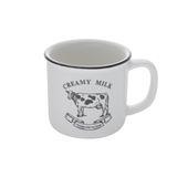 Caneca De Porcelana Creamy Milk Branca E Preta 260ml - Lyor