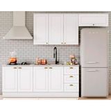 Kit Cozinha Modulada 5 Peças Americana 2 Aéreos + 2 Balcões + 1 Complemento Sem Pia Cz130 Branco