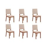 Kit 6 Cadeiras De Cozinha Talia 6 Un Freijó Suede Creme