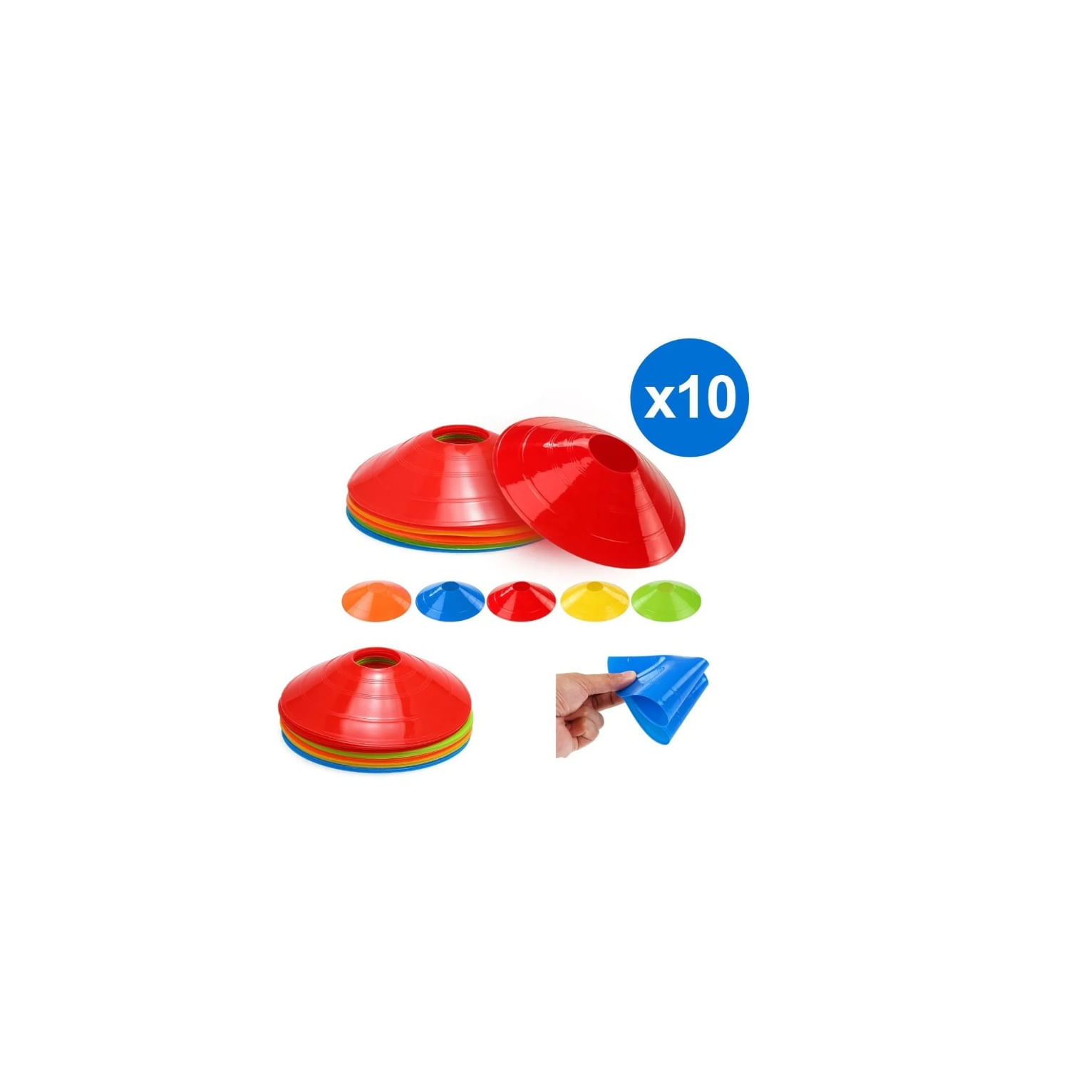 Conjunto De 10 Cones De Lentilha Para Treinamento Físico - Crossfit