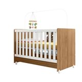 Berço Americano Mini Cama Encanto Cor Nature Com Branco - Peternella Móveis