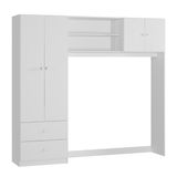 Guarda Roupa Infantil Ternura 4 Portas E 2 Gaveta Para Quarto De Bebê Cor Branco Brilho - Peternella Móveis