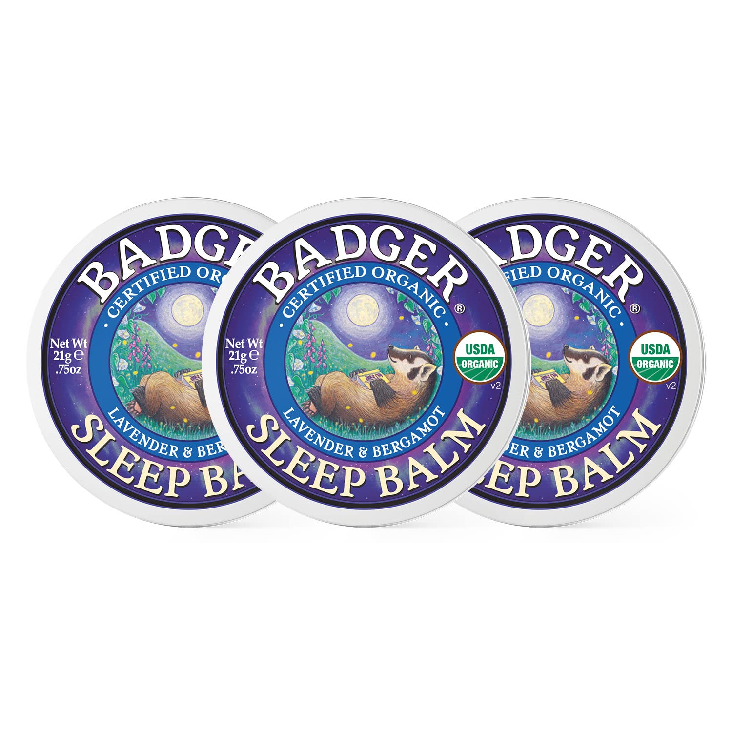 Sleep Balm Badger Lavanda E Bergamota 22 Ml (pacote Com 3)