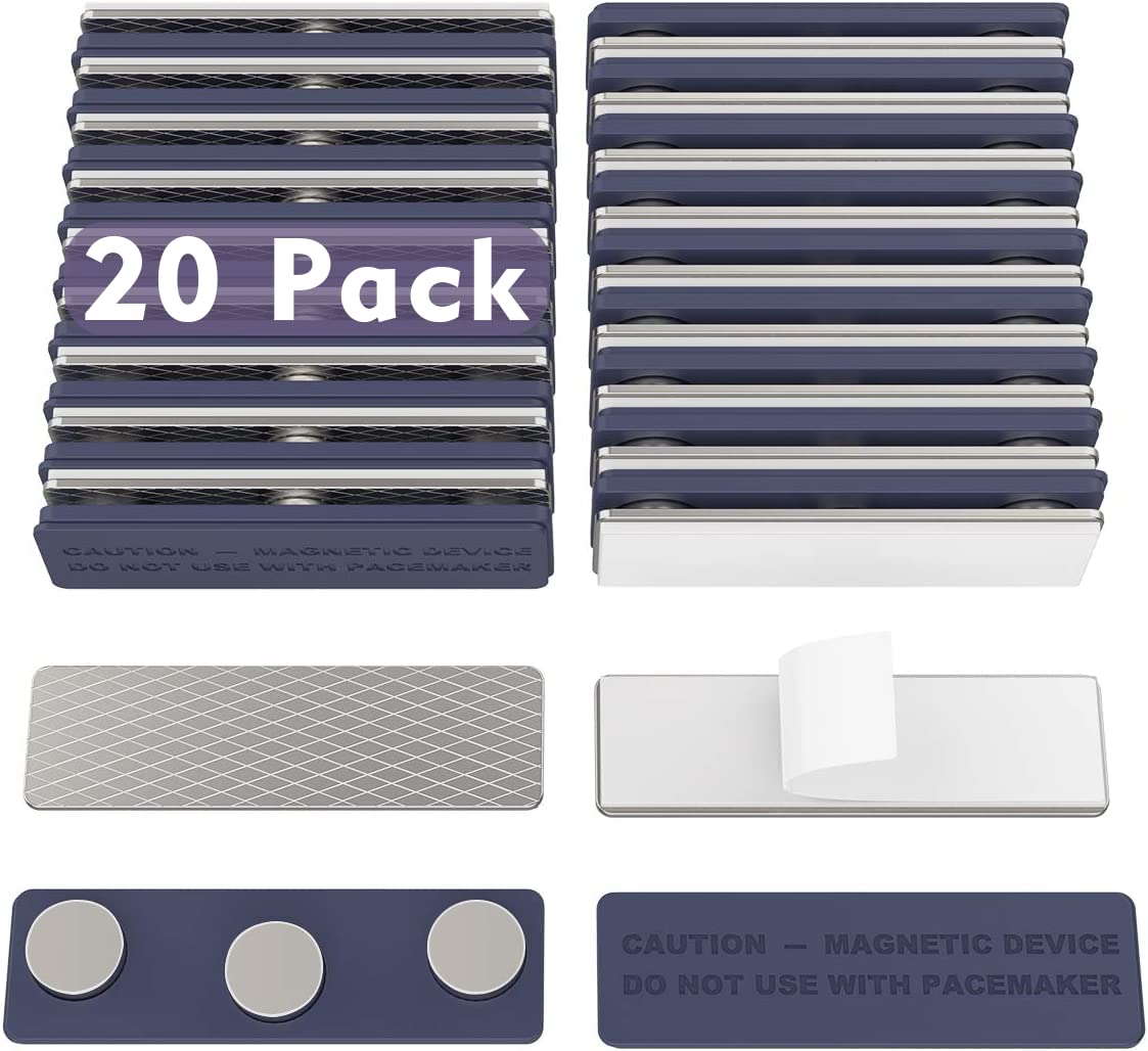 Name Tag Magnets Greatmag, Pacote Com 20 Porta-crachás Magnéticos
