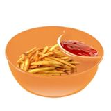 Prato De Lanche, Molho Empilhável, Prato De Imersão, Tigela De Batatas Fritas, Laranja