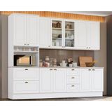Cozinha Completa 7 Peças Americana 2 Aéreos 1 Paneleiro 2balcões 2 Complementos C5p45 Branco