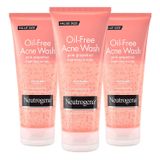 Sabonete Facial Neutrogena, Sem Óleo, Toranja Rosa, Acne, 200 Ml X3