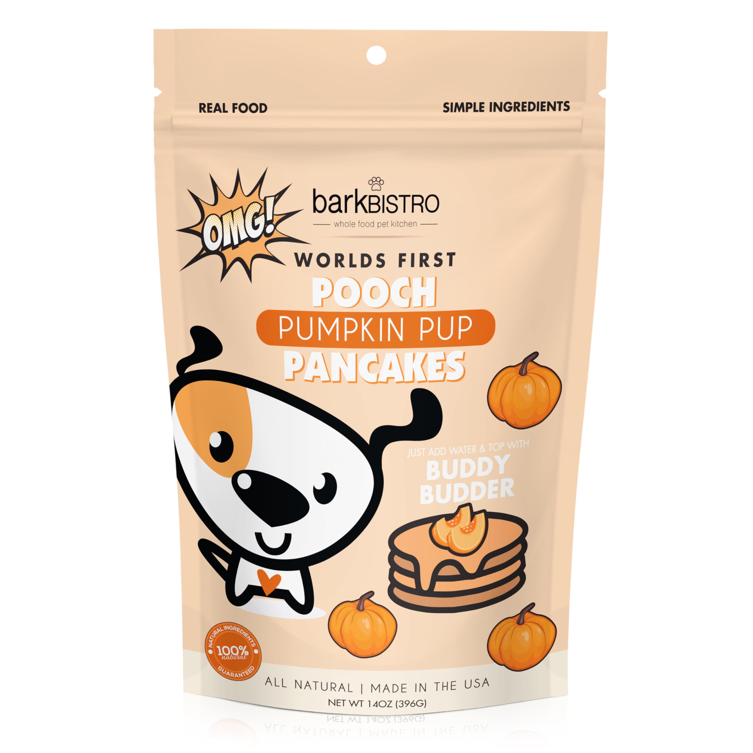 Comida Úmida Para Cães Bark Bistro Company Pumpkin Pup Pooch Panquecas 400 Ml
