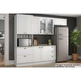 Cozinha Modulada Completa Americana 5 Peças 2aéreos+ 1 Paneleiro +1balcão + 1 Complemento C5p32 Branco