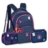 Mochila Lancheira E Estojo Box Kit Escolar Luluca Completo