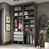 Closet Solteiro 100% Mdf Bp 2 Vaos 3 Gavetas Sion Urbi