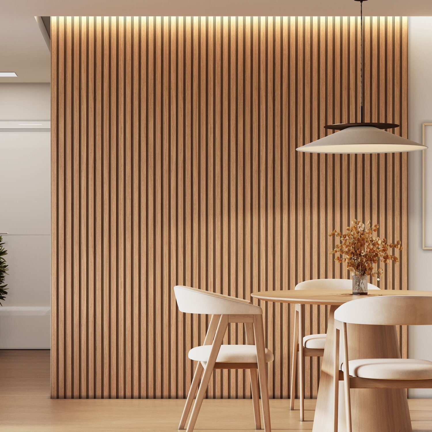 Painel Ripado Decorativo Milao 100% Mdf Em Placas Modular 232x250x3,3 Itapuã