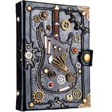 Notebook Lz Lighactor Punk Style Leather A5 16,5x12cm Preto
