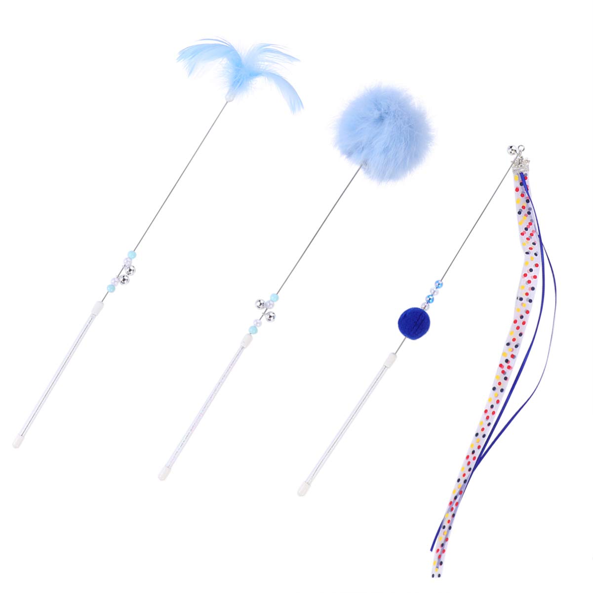 Conjunto Cat Toy Beavorty Funny Cat Fairy Stick, 3 Peças