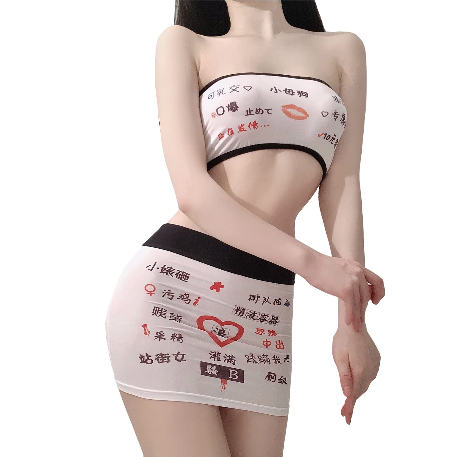 Conjunto De Lingerie Sinroyee Sexy Cosplay Anime Bikini Lolita Black