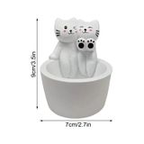 Castiçal Cartoon Kitten Design Cat Warming Paws Resin