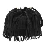 Bolsa De Ombro Mosstyus Fringe Hobo Purse Para Mulheres Preta
