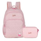 Mochila E Estojo Escolar Rose Barbie Originals