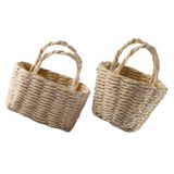 Mini Doll House, Cesta De Flores, Decoração De Rattan, Feltechelectr, 2 Unidades