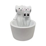 Castiçal Cartoon Kitten Design Cat Warming Paws Resin