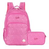 Mochila E Estojo Escolar Rosa Pink Barbie Originals