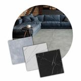 Piso Vinilico Autocolante 12 Placas 46x46 - Cimento Cinza