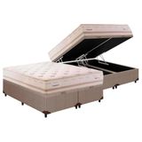 Cama Box Baú Queen: Colchão Molas Masterpocket Ensacadas Herval Maxspring England + Base Crc Courano Clean (158x198)