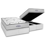Cama Box Baú Queen: Colchão Espuma D45 Ortobom Highfoam + Base Crc Courano White (158x198)