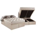 Cama Box Baú Queen: Colchão Molas Masterpocket Ensacadas Herval Maxspring Scotland + Base Crc Suede Clean (158x198)