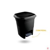 Lixeira Com Pedal 15 Litros Preta - Plasvale